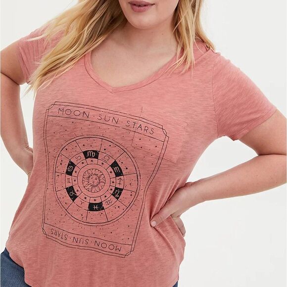 🆕Torrid Heritage Slub Astrology Card Pocket Tee 3X - Picture 2 of 5